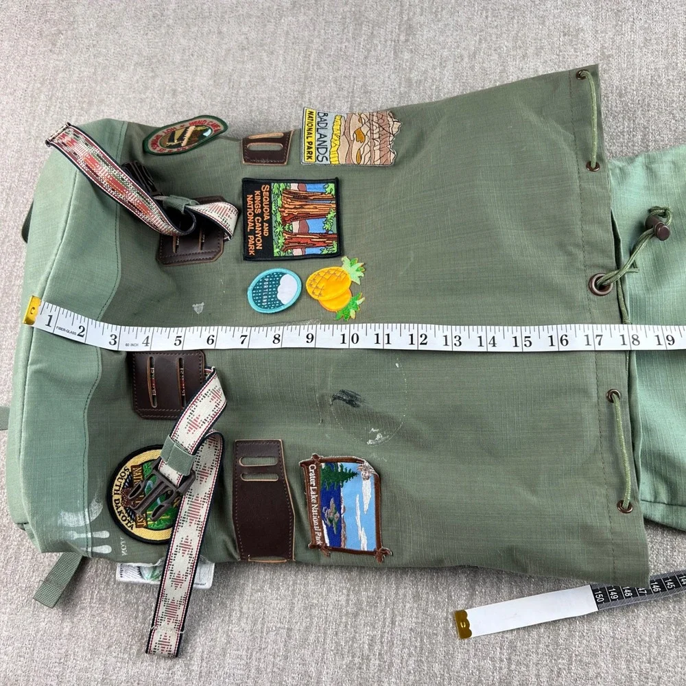 Burton Tinder Backpack Sage Green National‎ Park Patches Rucksack 25L Ripstop